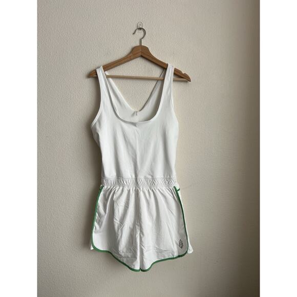 Free People Movement romper white green easy tiger shortsie XL - Picture 4 of 9